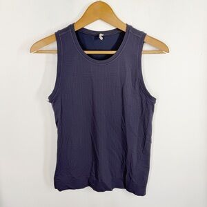 Athleta In Motion Seamless Tank Top Navy Blue Size XS Perforated